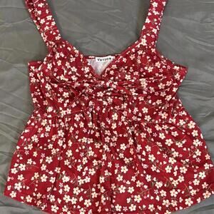 VETIOR BoHo Floral Print Sleeveless Summer Crop Top